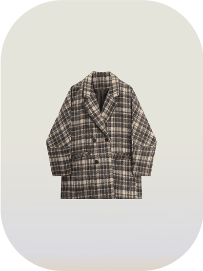 British Style Check Coat - LOVE POMME POMME