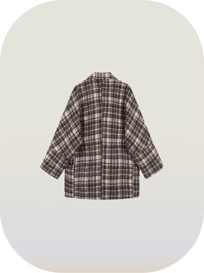 British Style Check Coat - LOVE POMME POMME