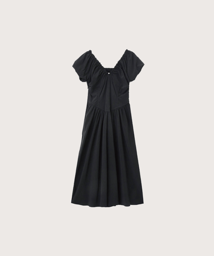 Bubble Sleeve Waisted Dress バブルスリーブウエストドレス - LOVE POMME POMME