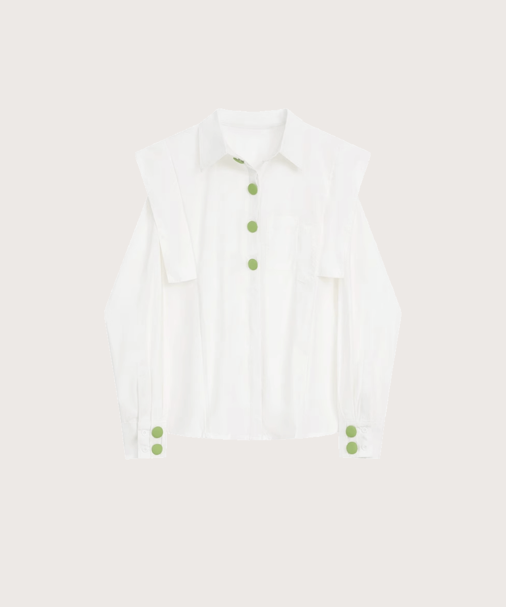 Button Deco Peaked Shirt ボタンデコピークドシャツ - LOVE POMME POMME