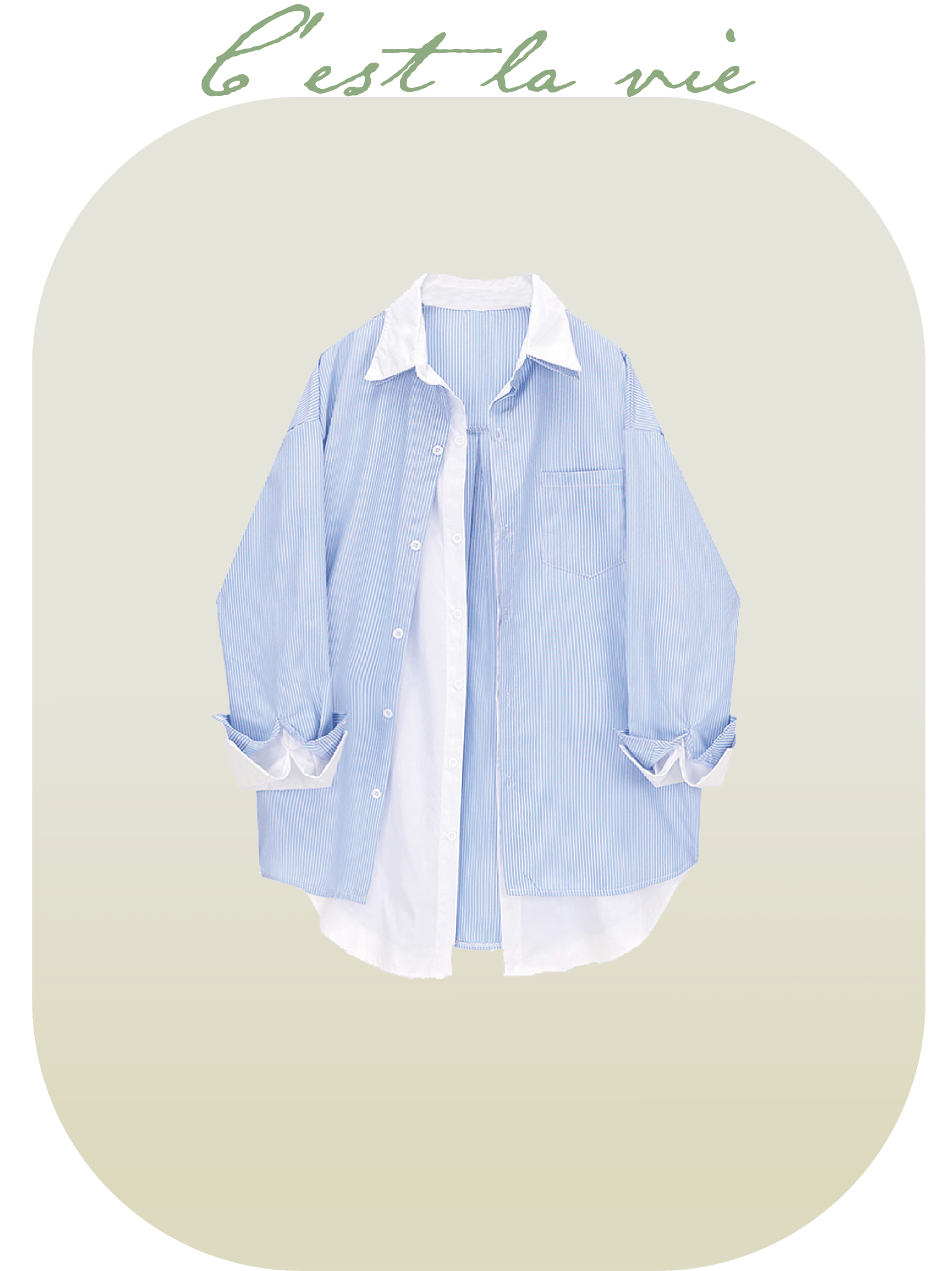Casual Fake Two Pieces Shirt - LOVE POMME POMME