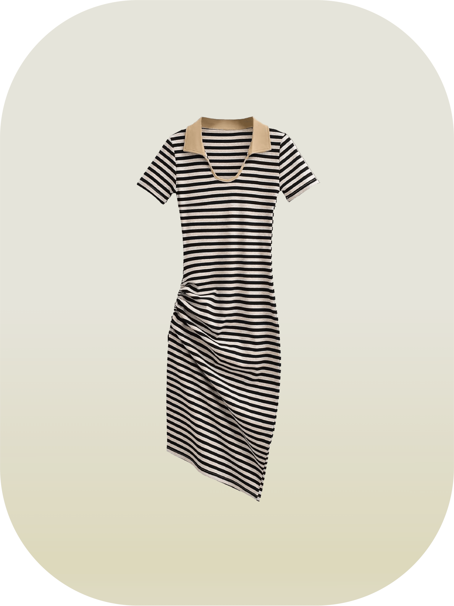 Casual Stripe Drawstring Dress