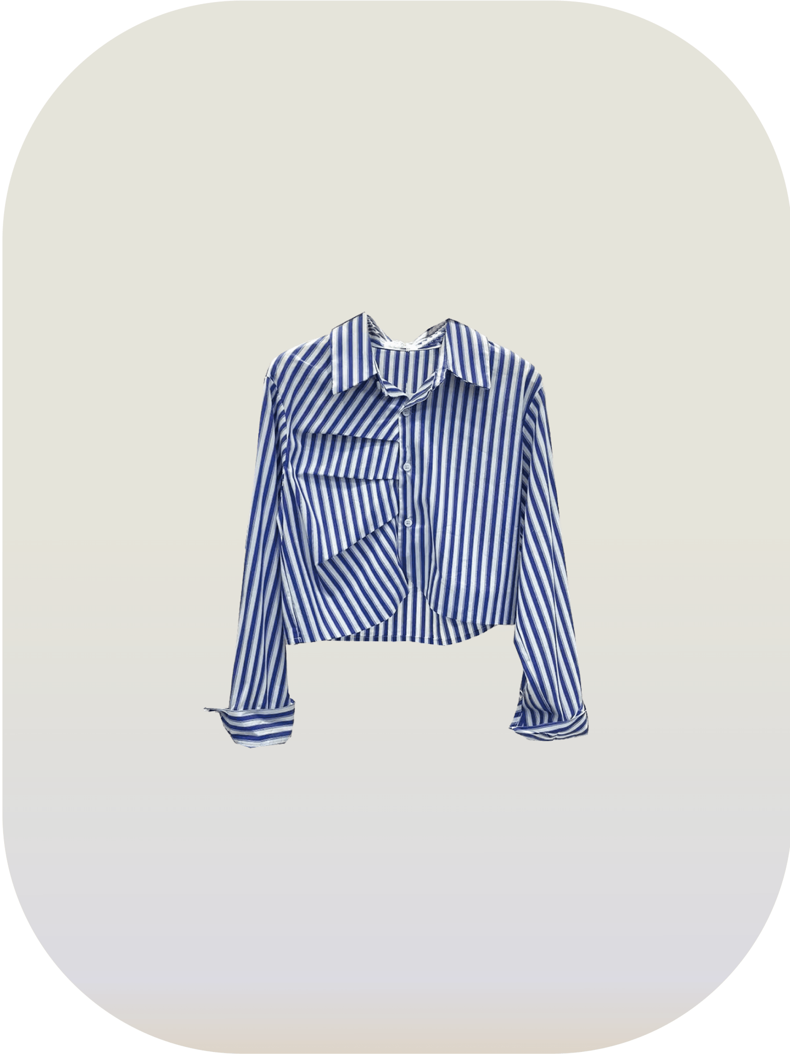 Center Gather Stripe Shirt - LOVE POMME POMME