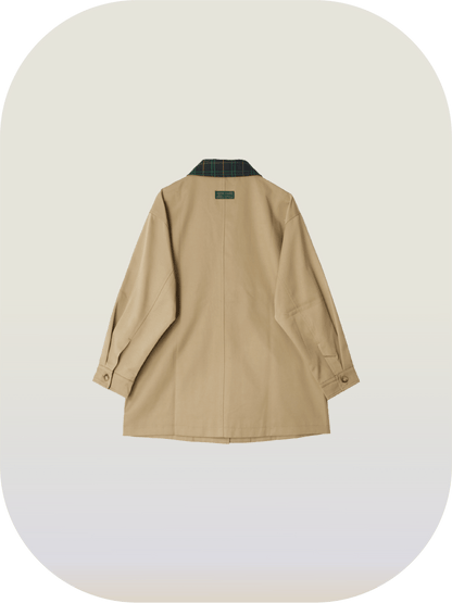 Check Collar Trench Coat