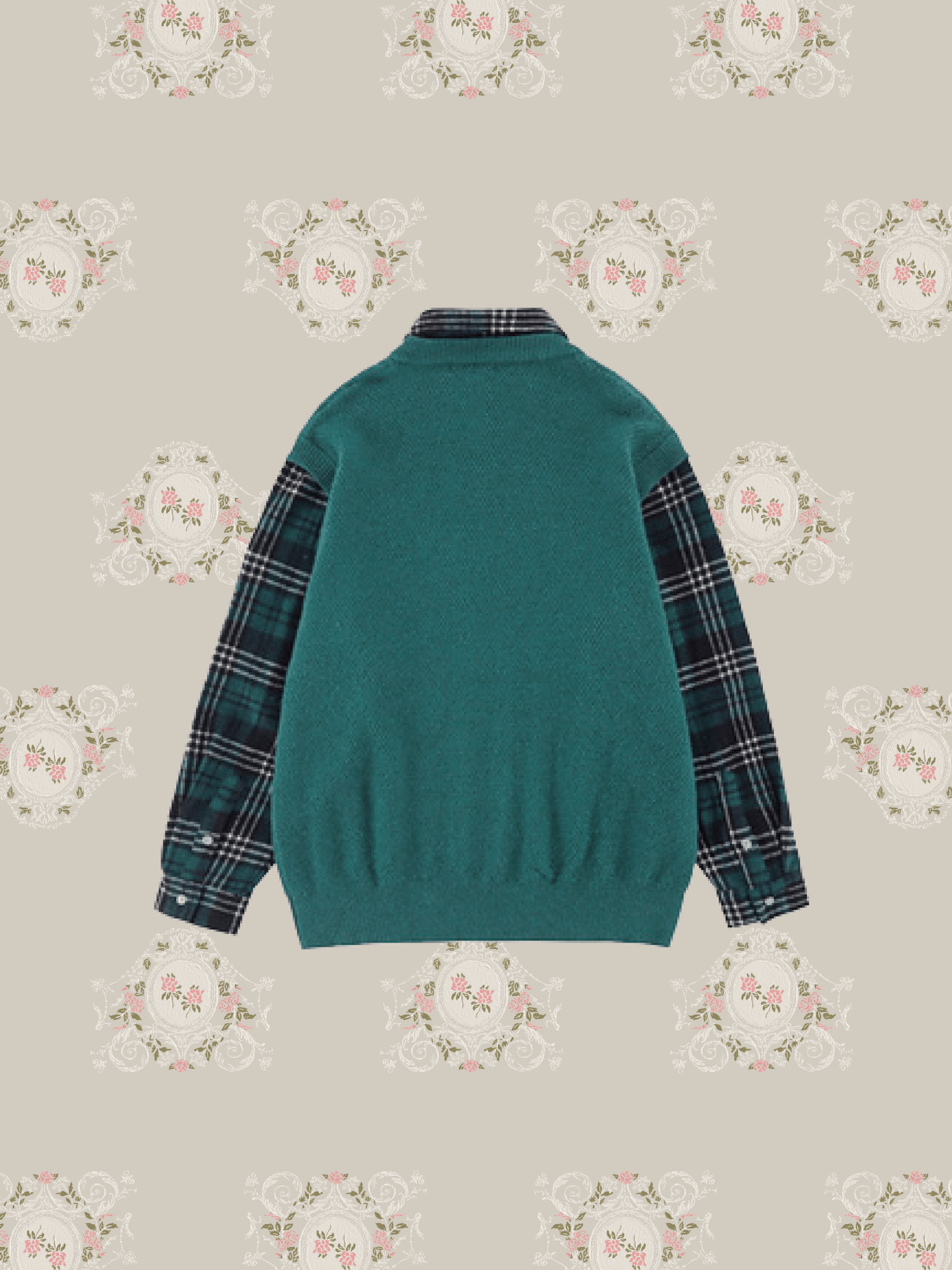 Fake Two Knit Check Shirt 