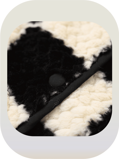 Checkered fur coat 
