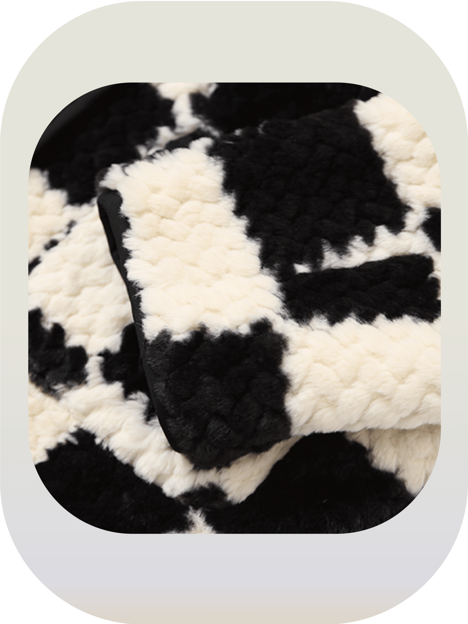 Checkered fur coat 