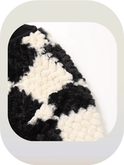 Checkered fur coat 