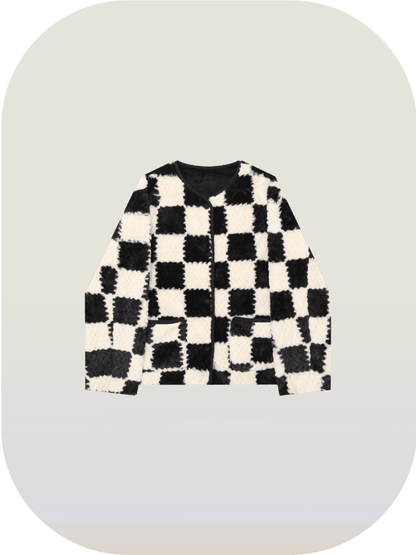 Checkered Fur Coat