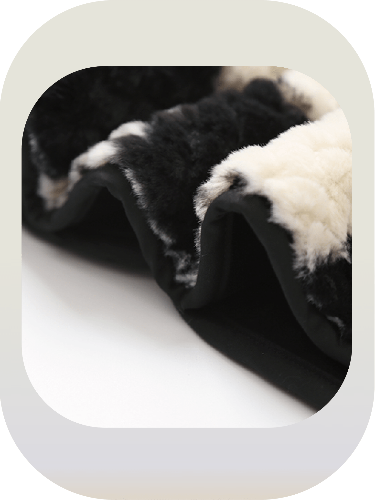Checkered fur coat 