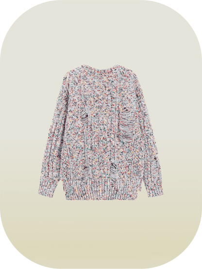 Cheerful Mix Pullover Sweater 