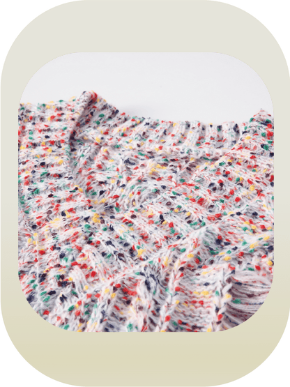 Cheerful Mix Pullover Sweater 