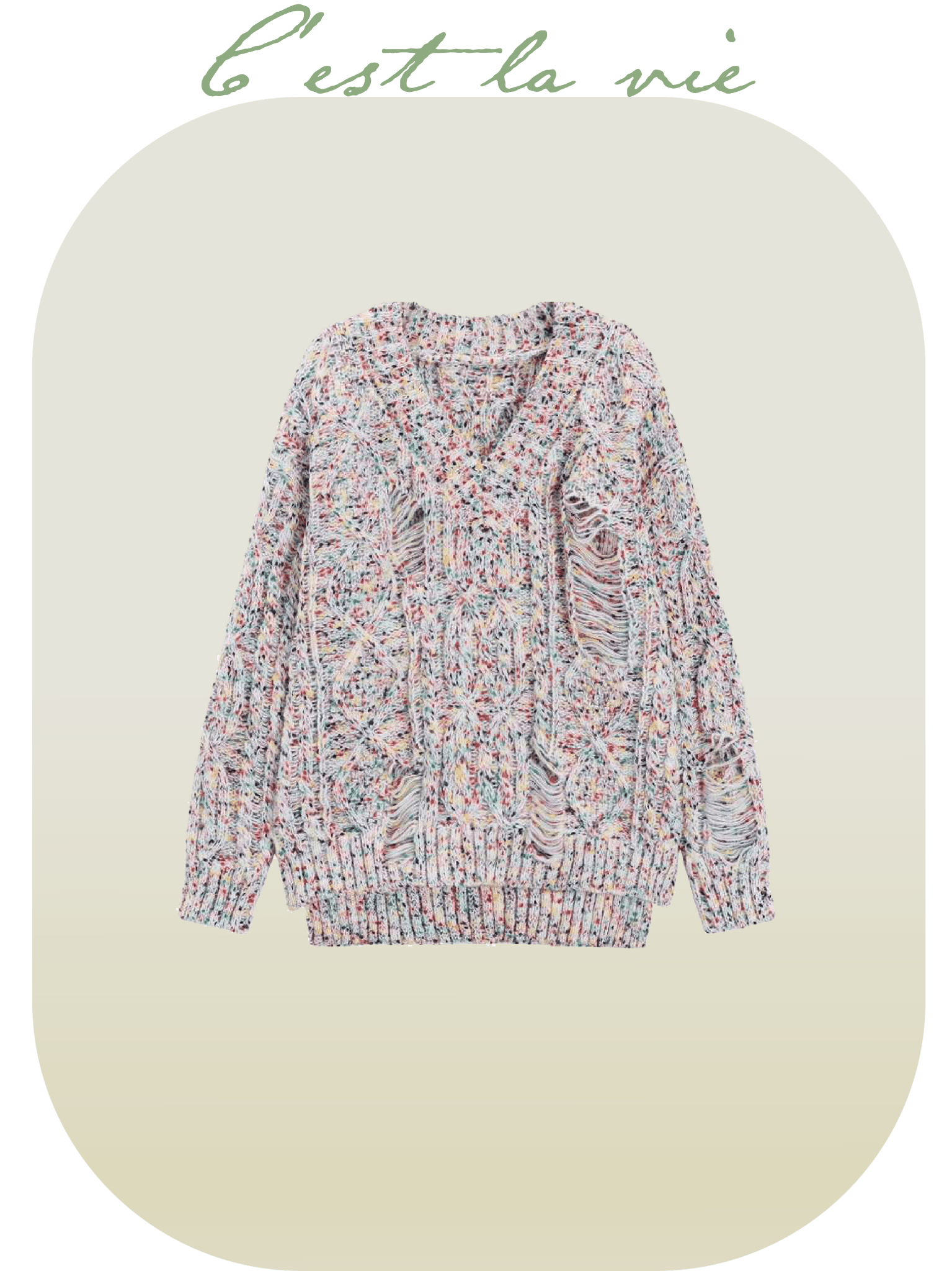 Cheerful Mix Pullover Sweater 