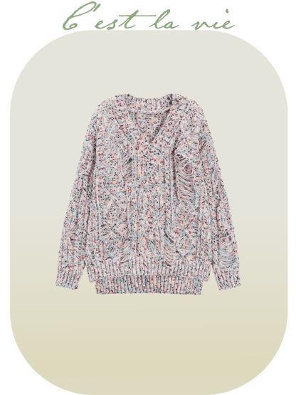 Cheerful Mix Pullover Sweater 