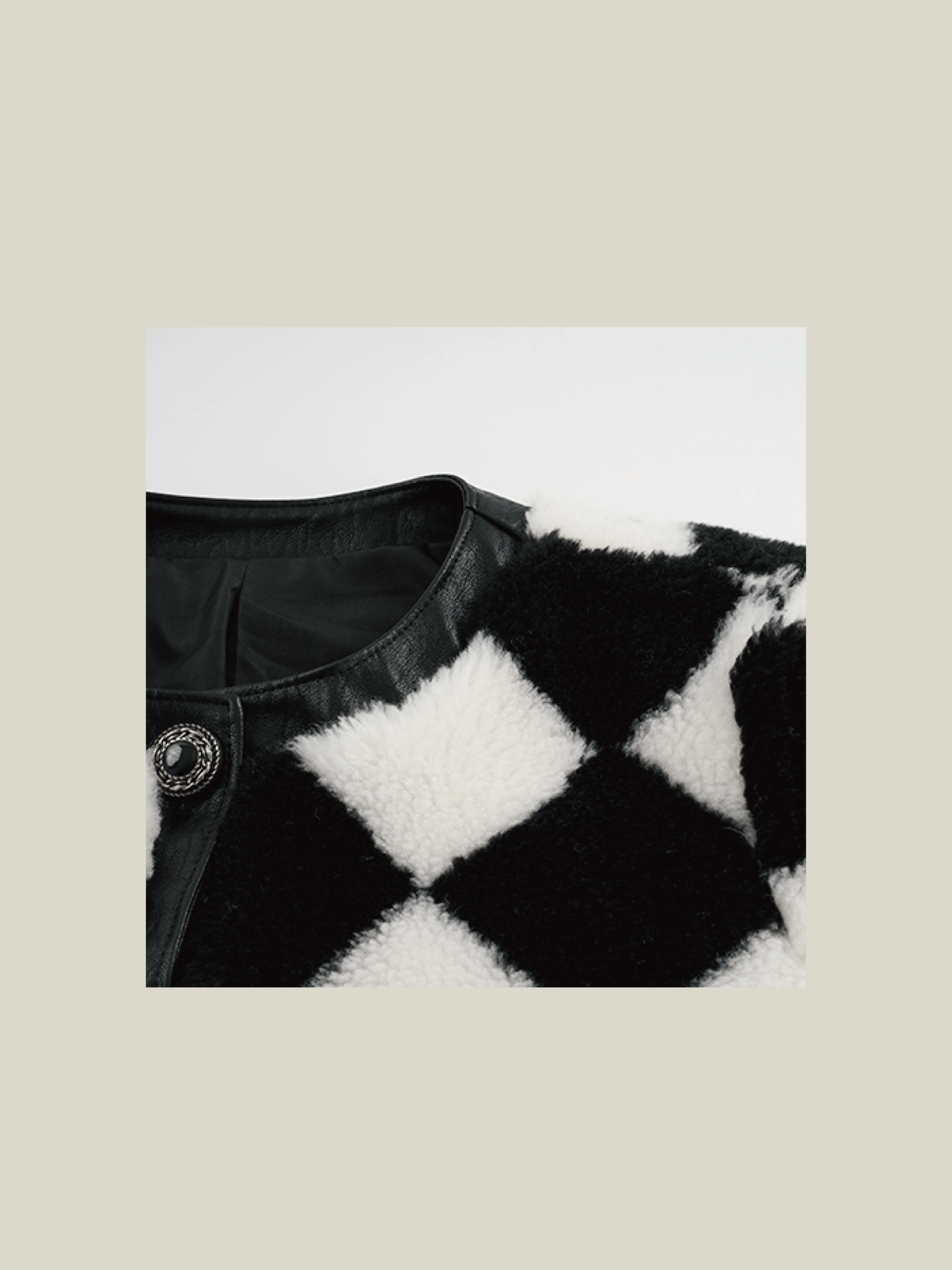 Chequered Faux Shearling Jacket 