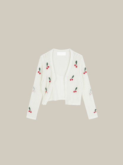 Cherry Embroidery Cardigan