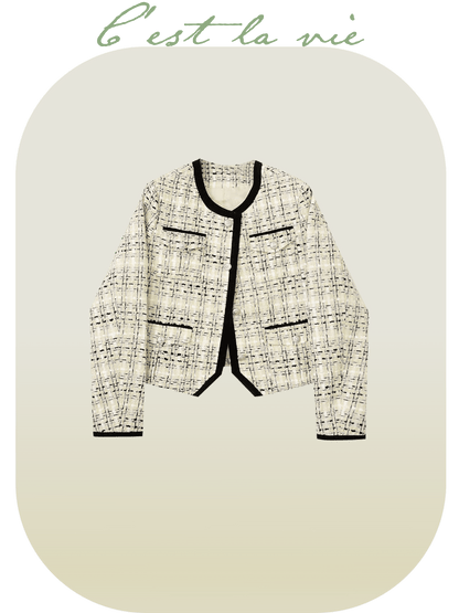 Classical  Block Tweed Jacket