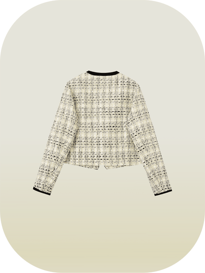 Classical  Block Tweed Jacket