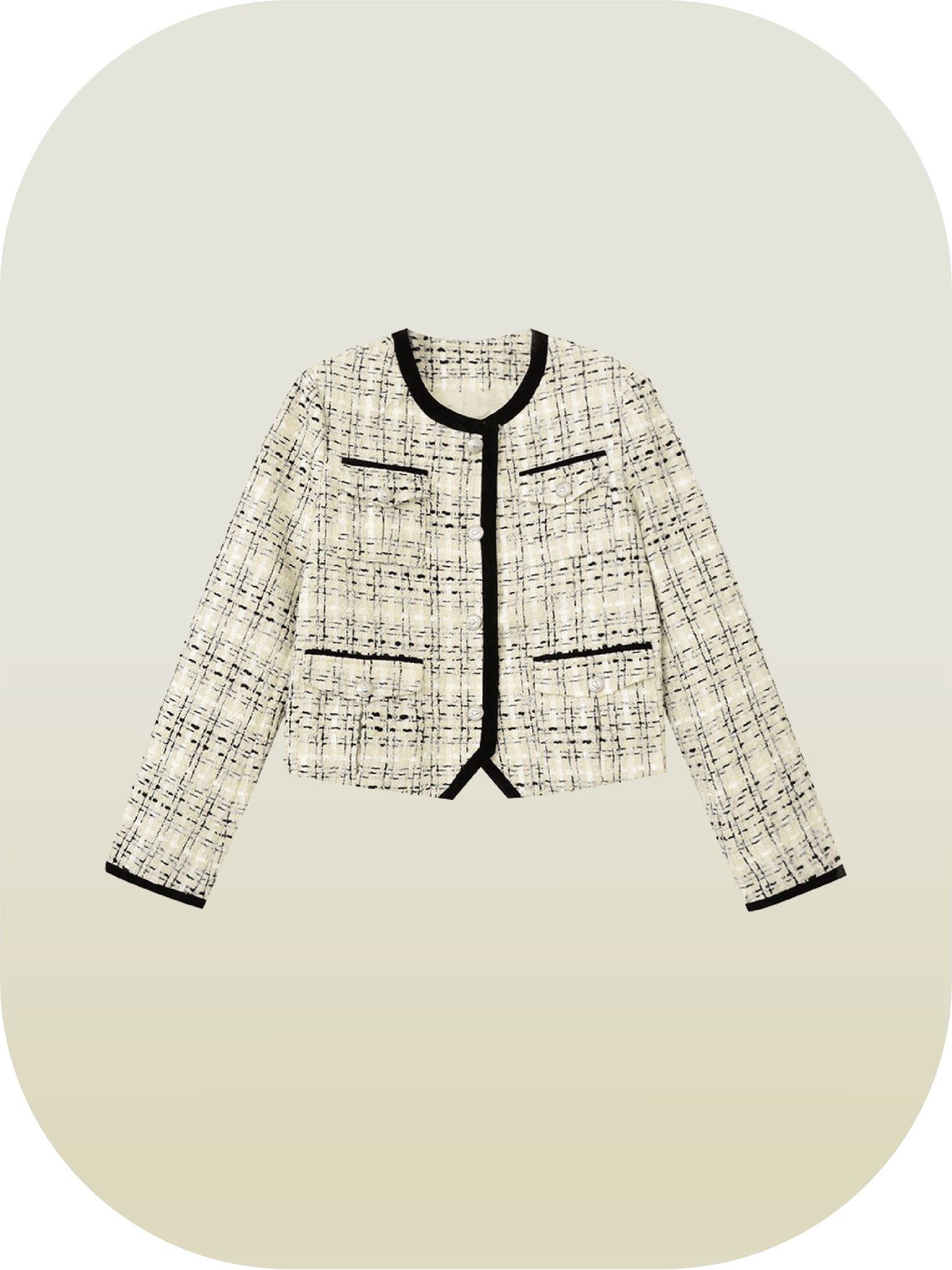 Classical  Block Tweed Jacket