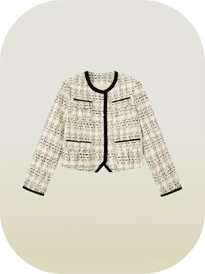 Classical  Block Tweed Jacket