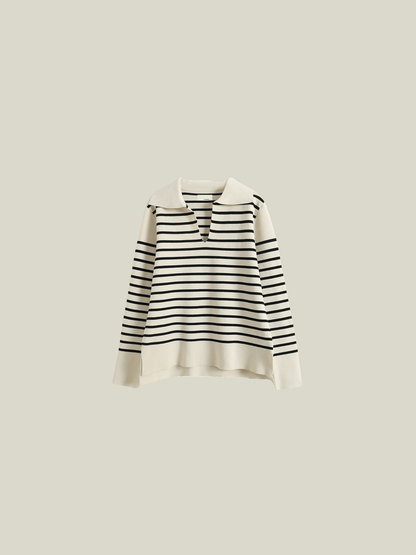 Collared Breton Stripe Knit