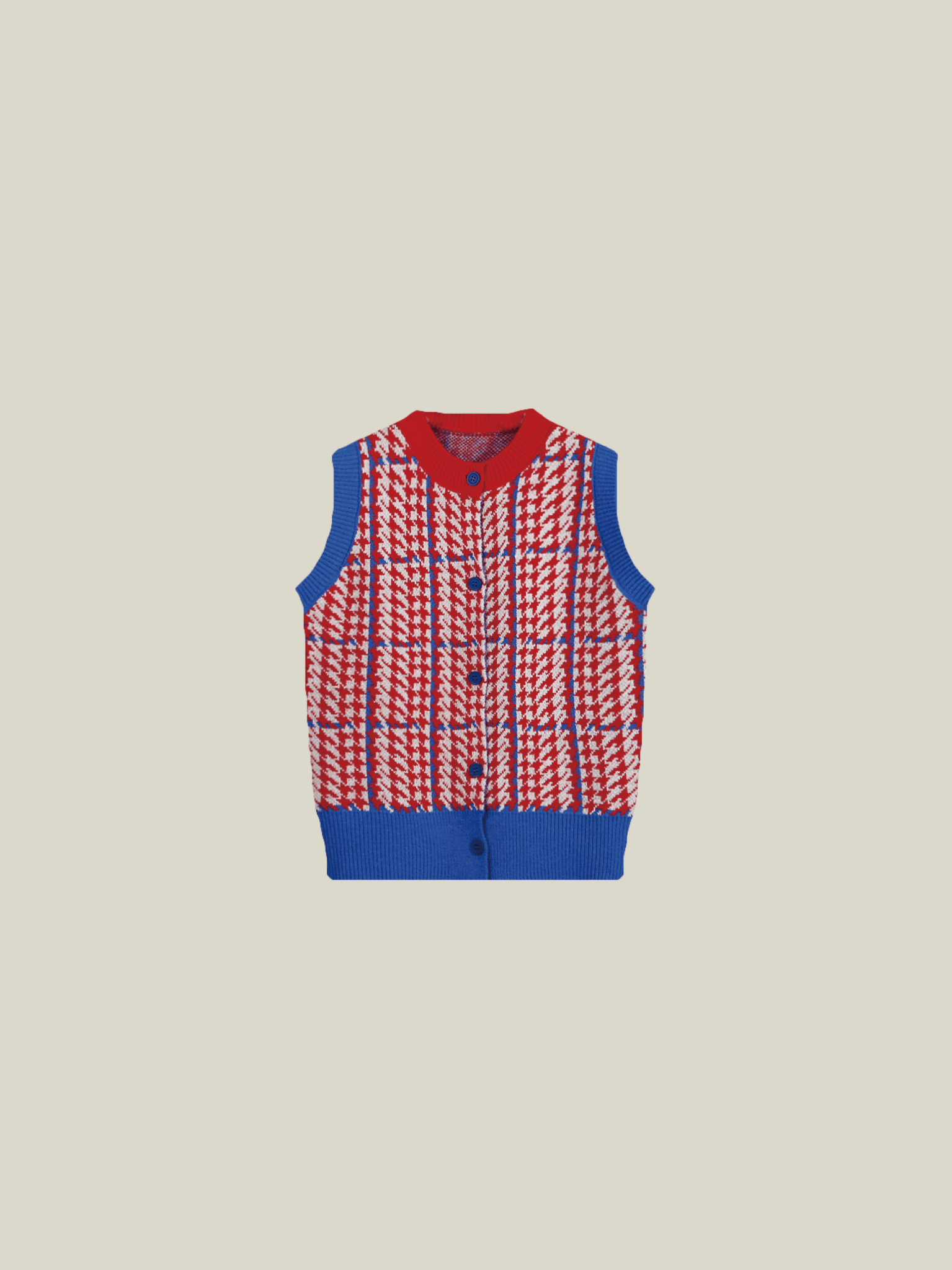 Colored Chidori Knit Vest