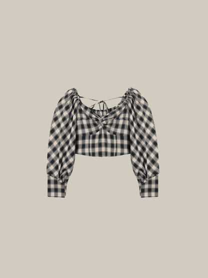 Cropped Plaid Top