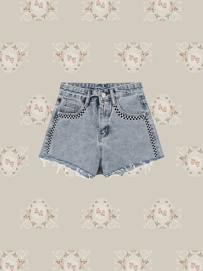 Cuffed Denim Short Pants - LOVE POMME POMME