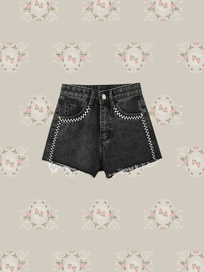 Cuffed Denim Short Pants - LOVE POMME POMME