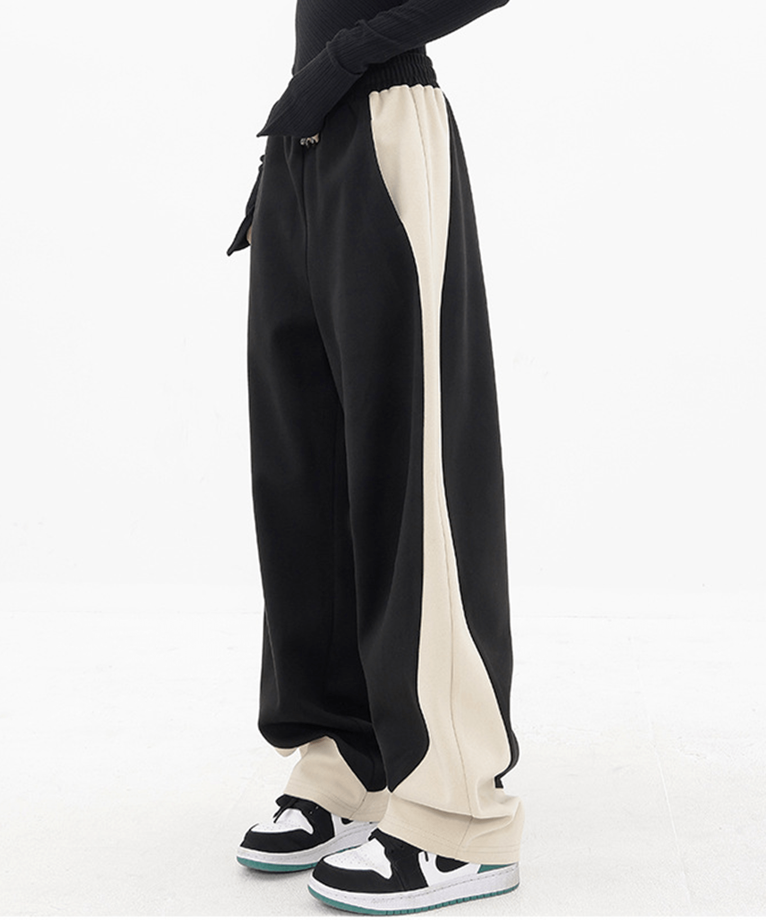 Curve Lines Relax Bicolor Pants - LOVE POMME POMME