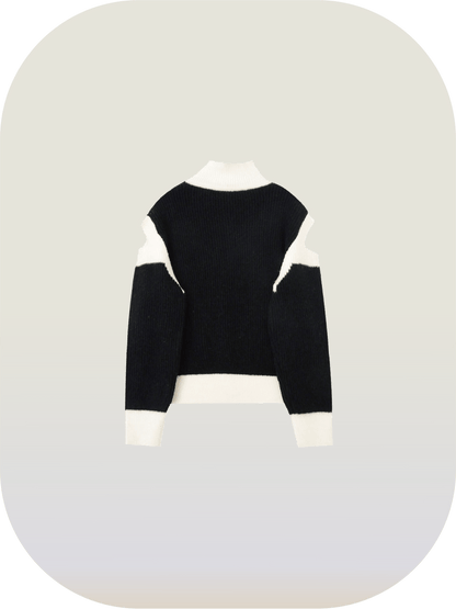 Cut Off Baseball Knit Cardigan - LOVE POMME POMME