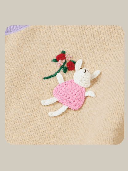 Cute Figure Deco Knit Cardigan - LOVE POMME POMME