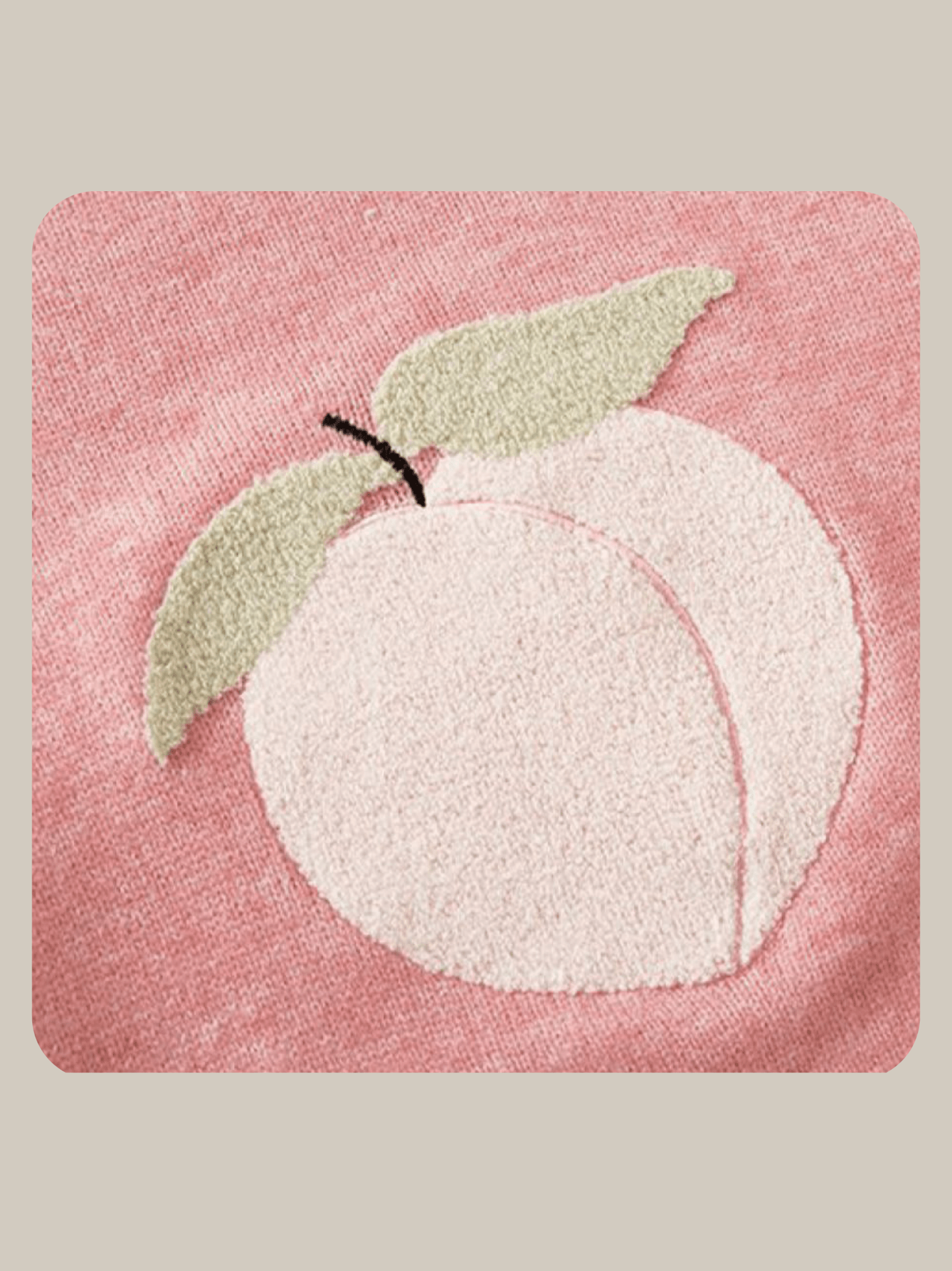 Cute Peach Embroidered Knit - LOVE POMME POMME