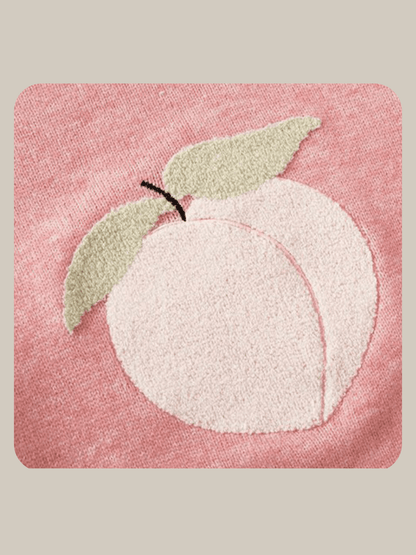 Cute Peach Embroidered Knit - LOVE POMME POMME