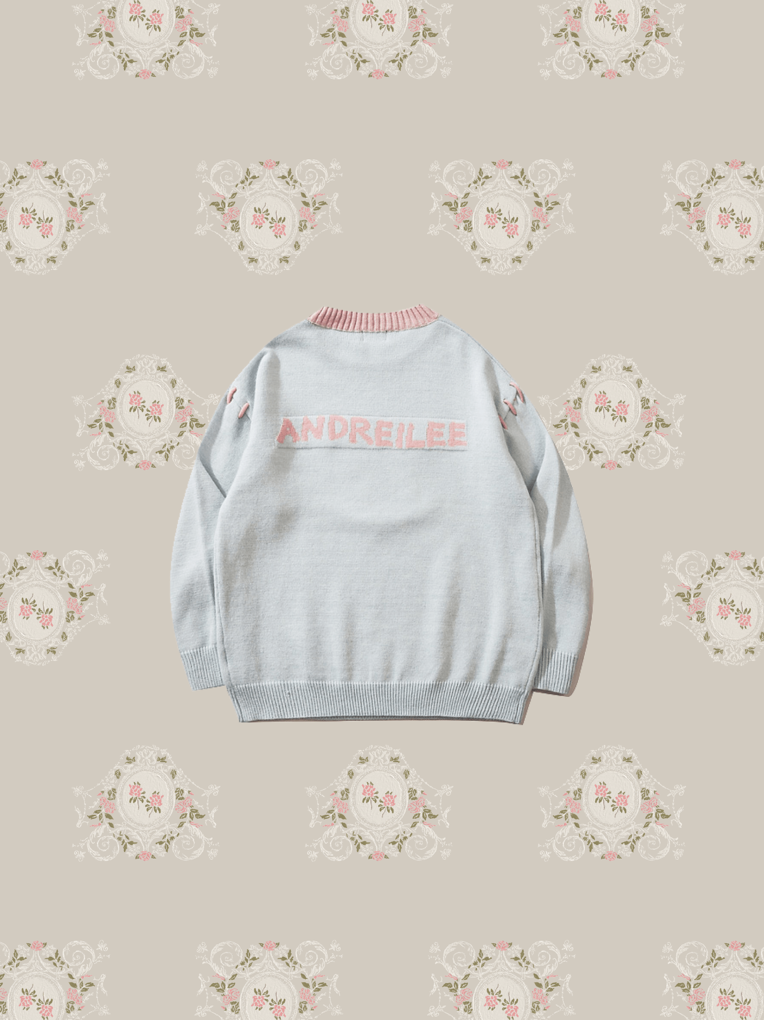 Cute Peach Embroidered Knit - LOVE POMME POMME