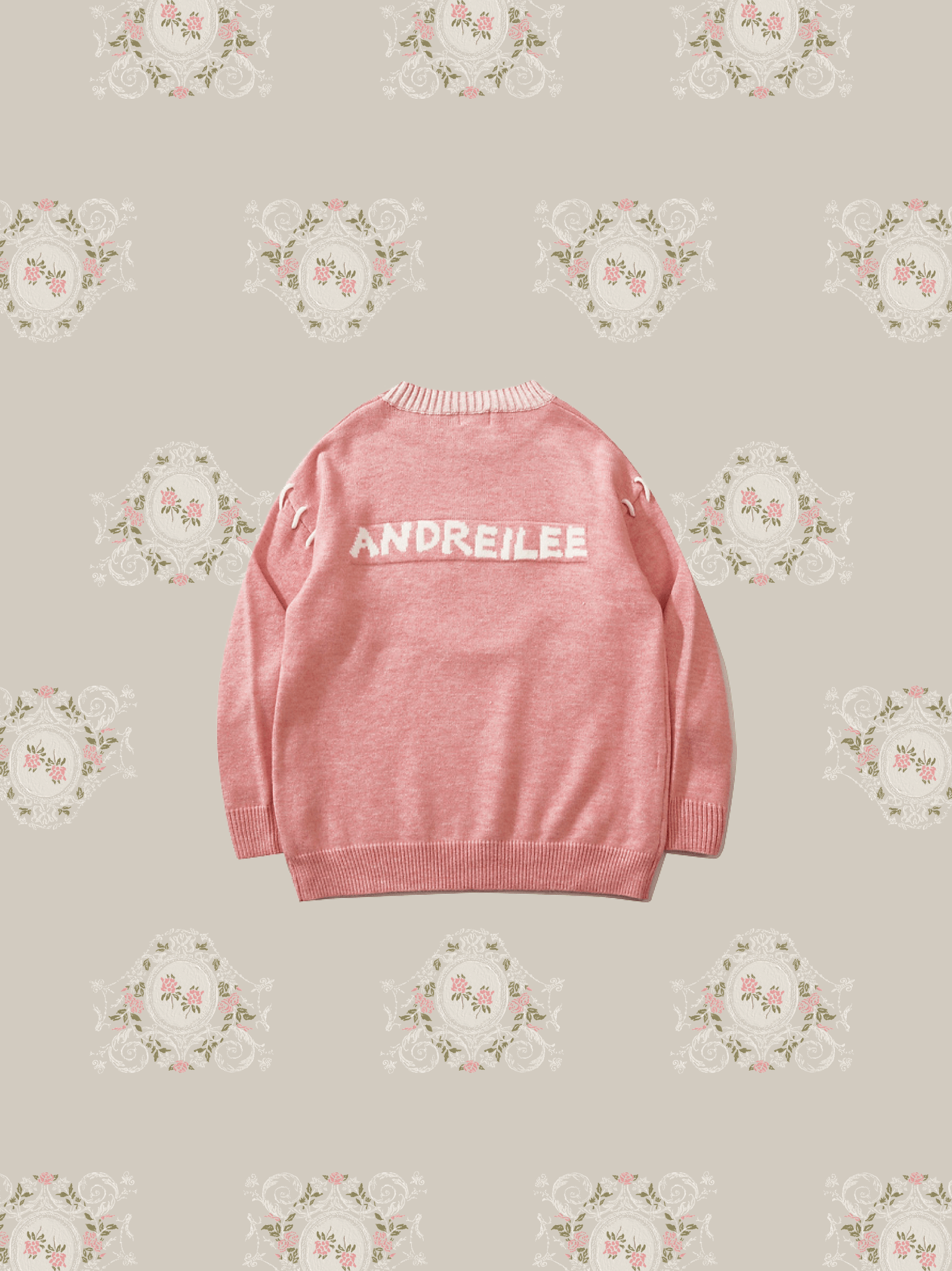 Cute Peach Embroidered Knit - LOVE POMME POMME