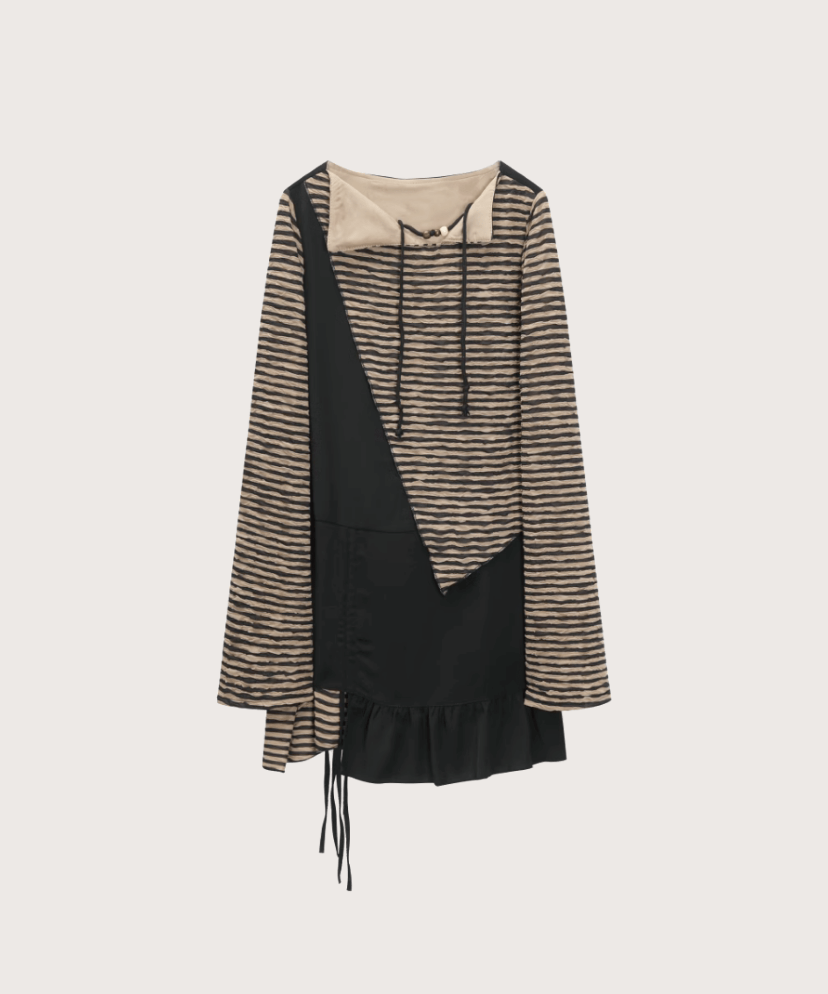 Deconstructed Stripe Drawstring Dress - LOVE POMME POMME