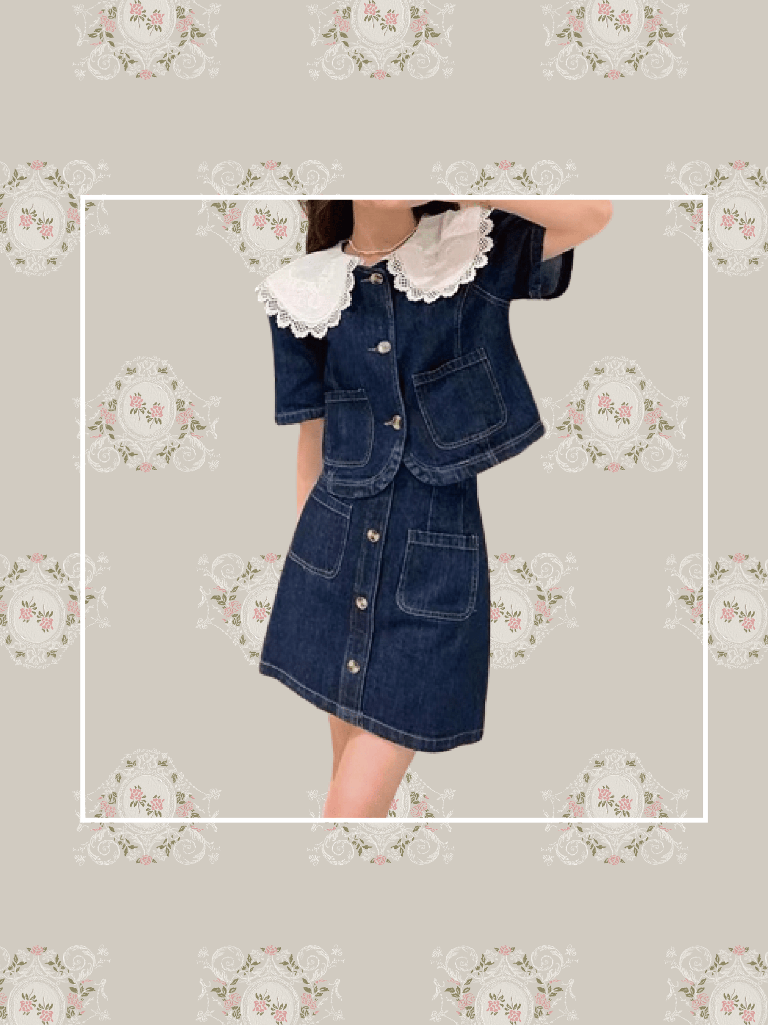 Denim Baby Collar Set Up - LOVE POMME POMME