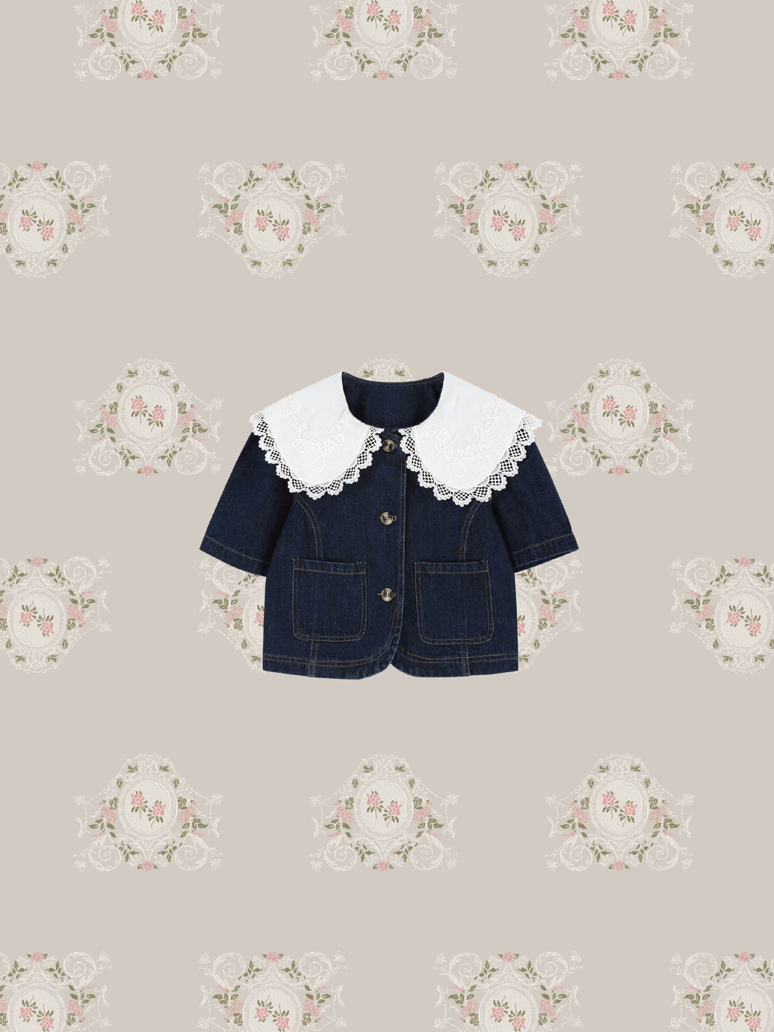 Denim Baby Collar Set Up - LOVE POMME POMME