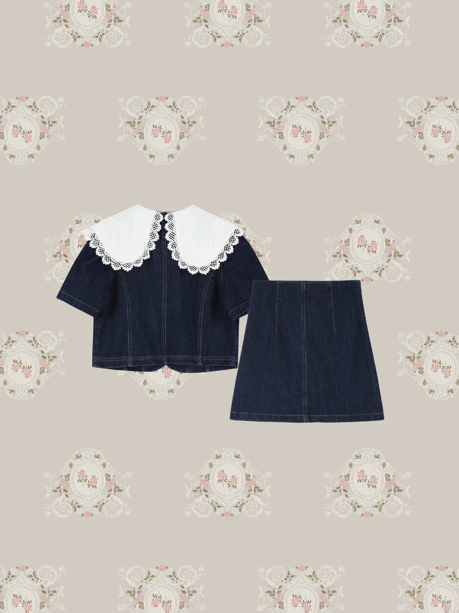 Denim Baby Collar Set Up - LOVE POMME POMME