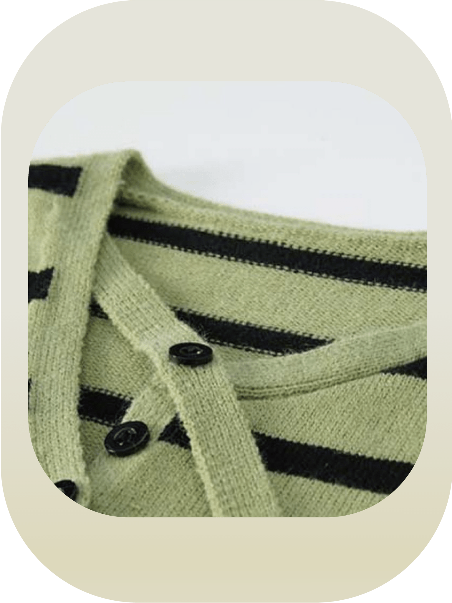 Design Collar Stripe Knit - LOVE POMME POMME