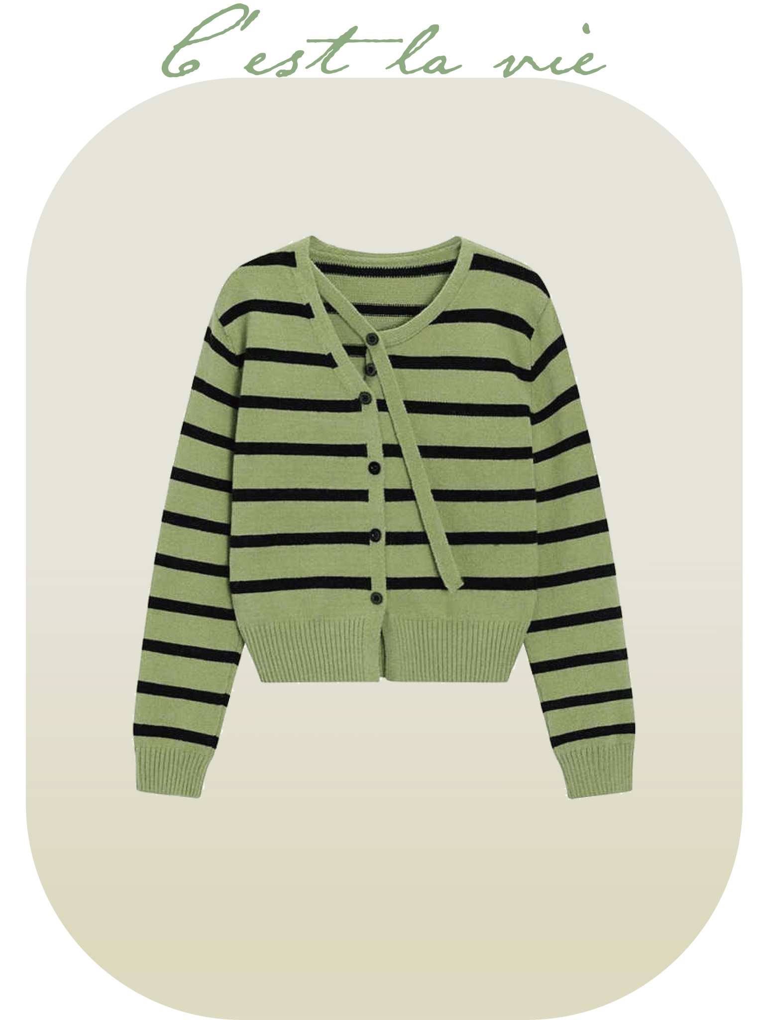 Design Collar Stripe Knit - LOVE POMME POMME