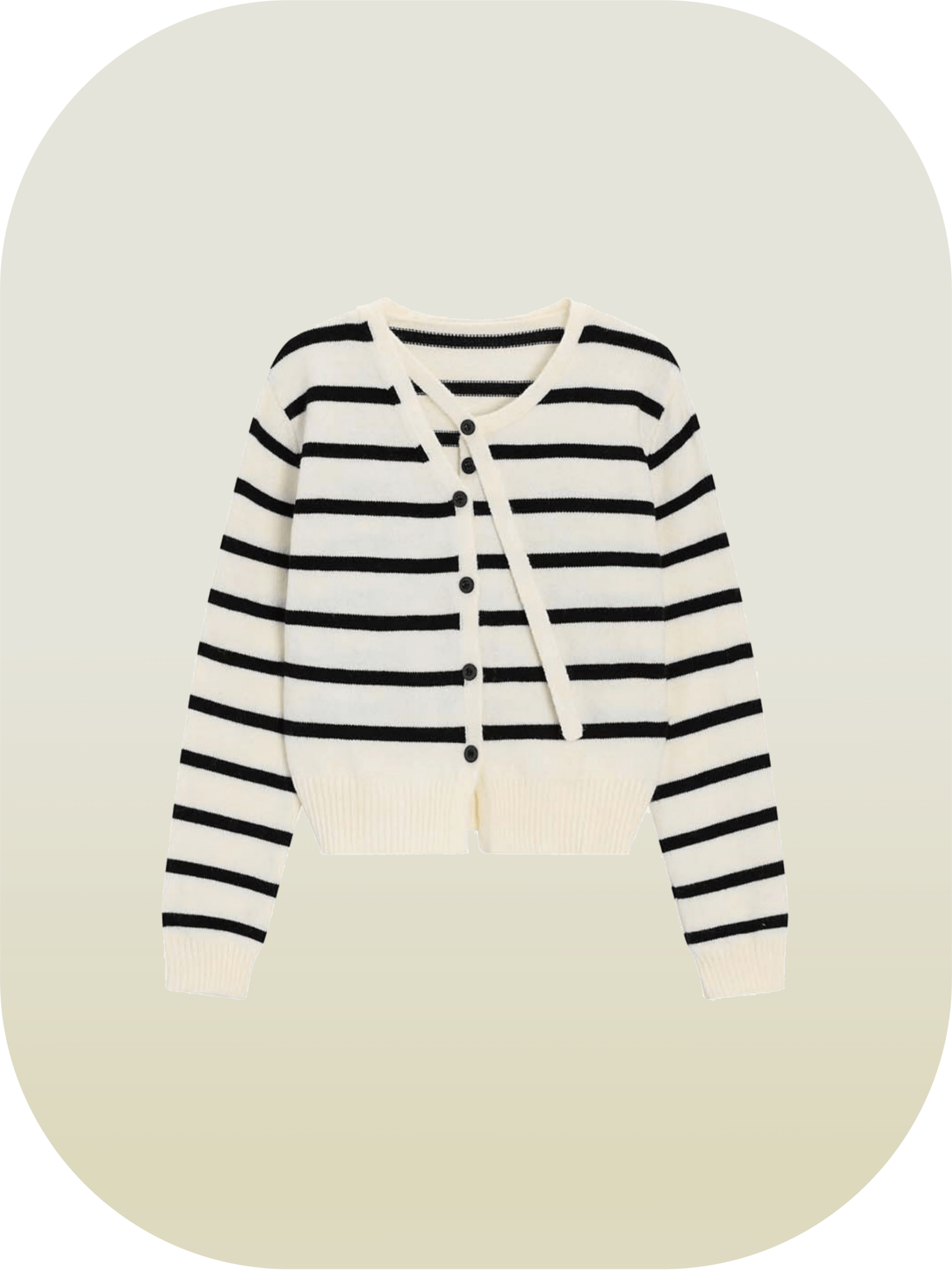 Design Collar Stripe Knit - LOVE POMME POMME
