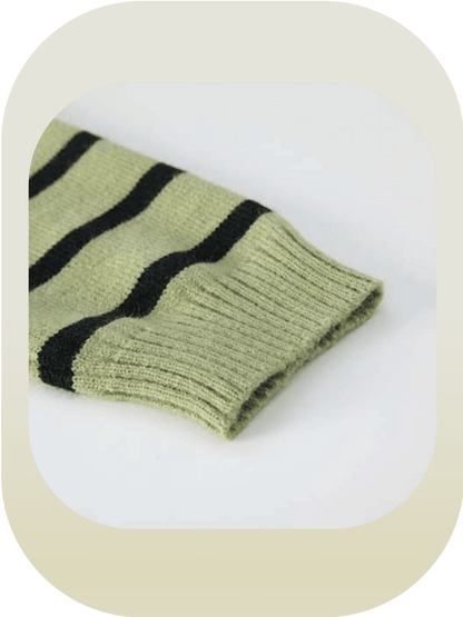 Design Collar Stripe Knit - LOVE POMME POMME