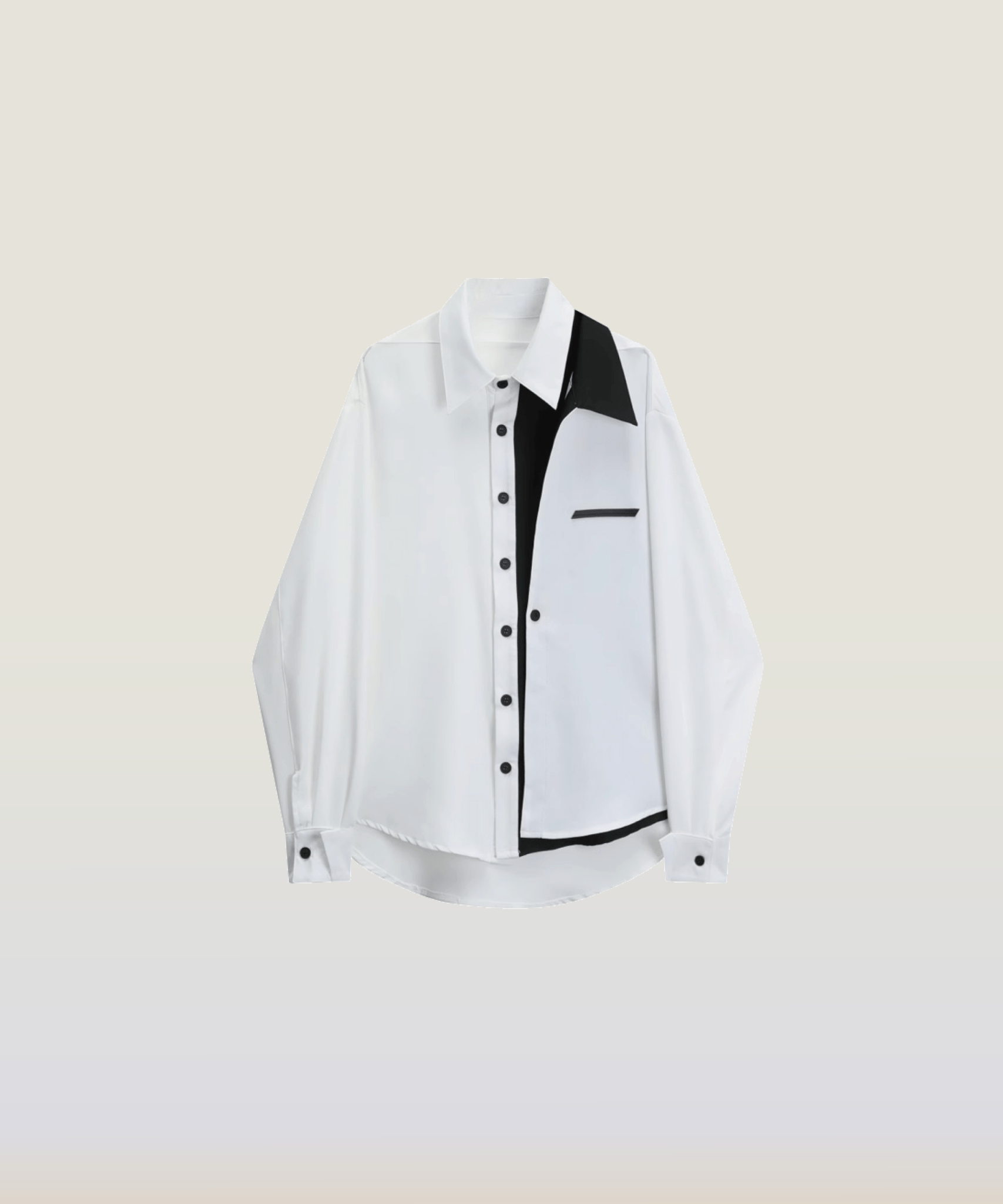 Design Lapel Bicolor Shirt - LOVE POMME POMME