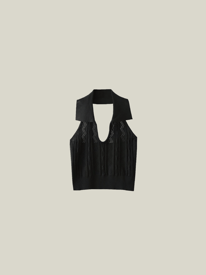 Designed V-Neck Vest - LOVE POMME POMME