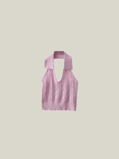 Designed V-Neck Vest - LOVE POMME POMME