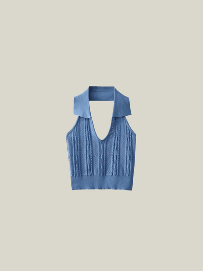 Designed V-Neck Vest - LOVE POMME POMME