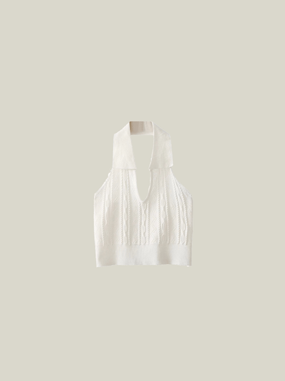 Designed V-Neck Vest - LOVE POMME POMME