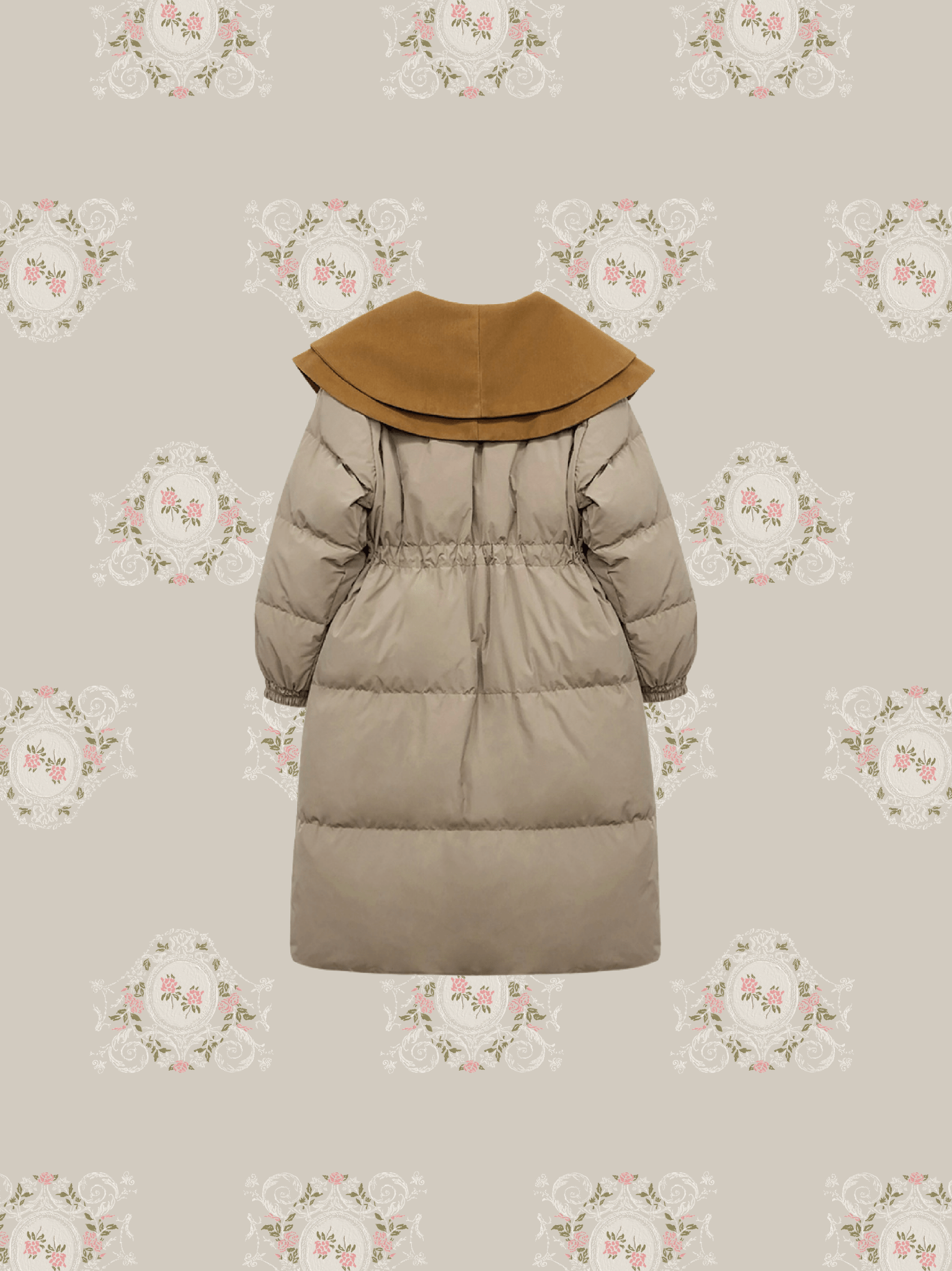 Double Collar Puff Down Coat - LOVE POMME POMME